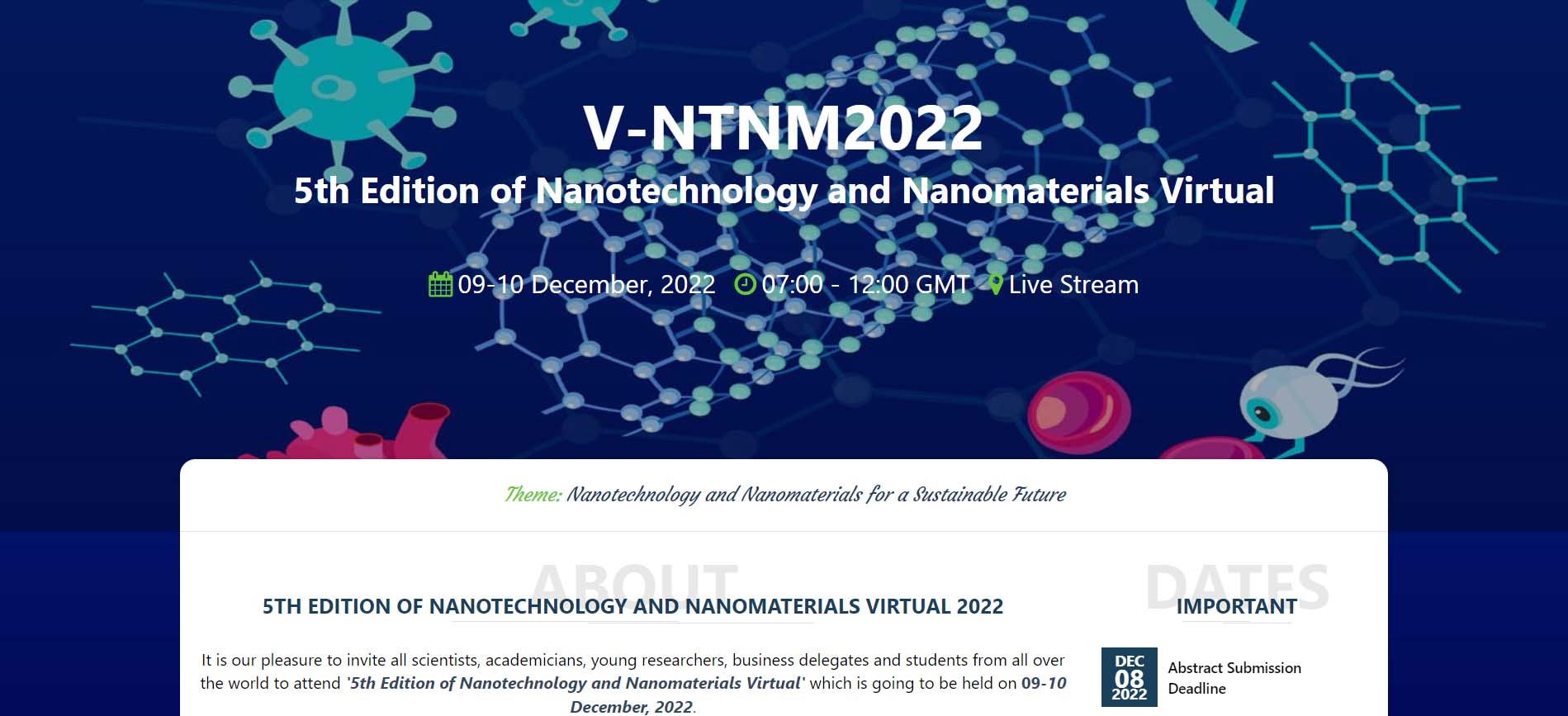5th Nanotechnology and Nanomaterials Virtual Conference